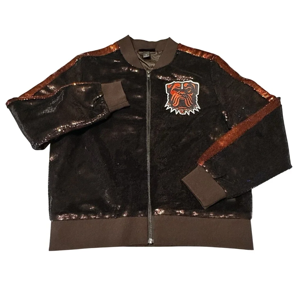 NWOT Wild Collective NFL Cleveland Browns Women's Sequin Jacket Size S MSRP $160